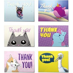 (48pcs) Thank You Cards Set, Includes Blank Cards & Envelopes with Stickers, 4x6